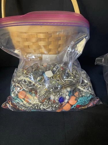 Vintage to Now Mystery Costume Jewelry Lot Wearable Junk Craft Art 4lbs 2oz