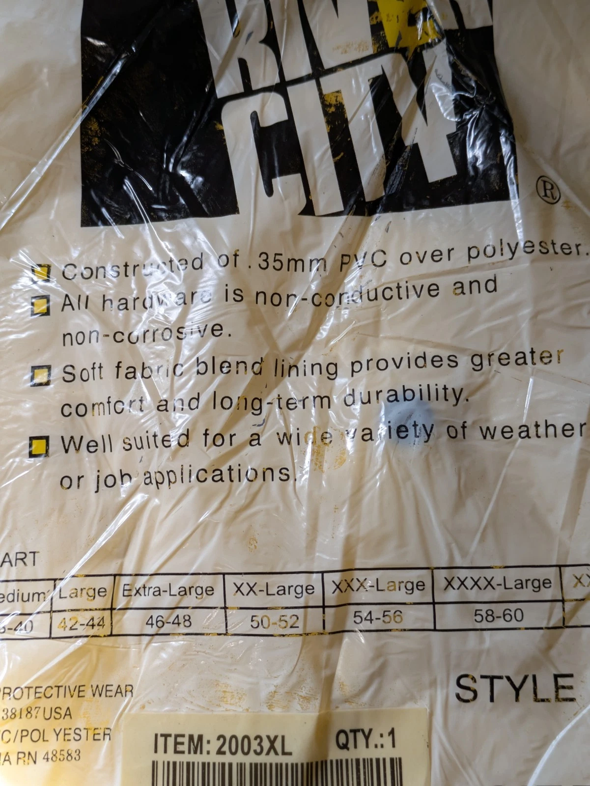 Lot of 6 River City 2003XL Classic 3-Piece RainSuit Yellow Size XL .35mm PVC MCR image 4
