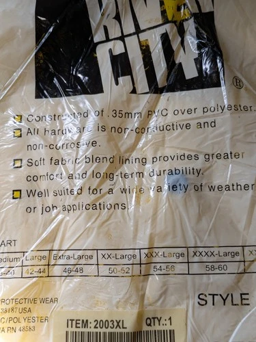 Lot of 6 River City 2003XL Classic 3-Piece RainSuit Yellow Size XL .35mm PVC MCR image 4