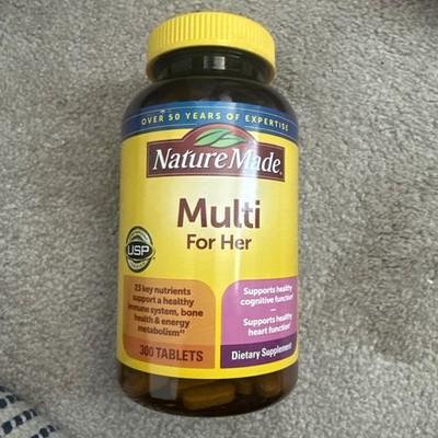 Nature Made Multi For Her 300 Tablets Womens Multivitamin Bone Exp 07/2027+