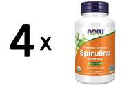 4 X Now Foods Spirulina Certified Organic, 1000Mg - 120 Tabs (124,90 Eur/Kg)