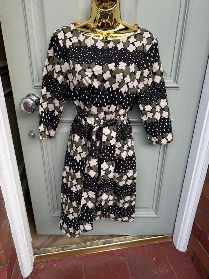 Marimekko  Designer Tunic Dress Size 38 Uk   10 Floral  Tie Waist B3/0420 - Image 2 of 4