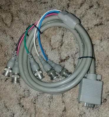 VGA DB15 RGB 5x BNC Monitor Display Computer Adapter Kabel