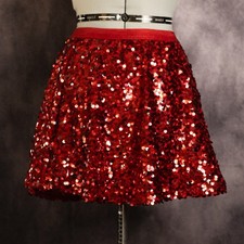 Vintage Large Red Sequin Mini Skirt