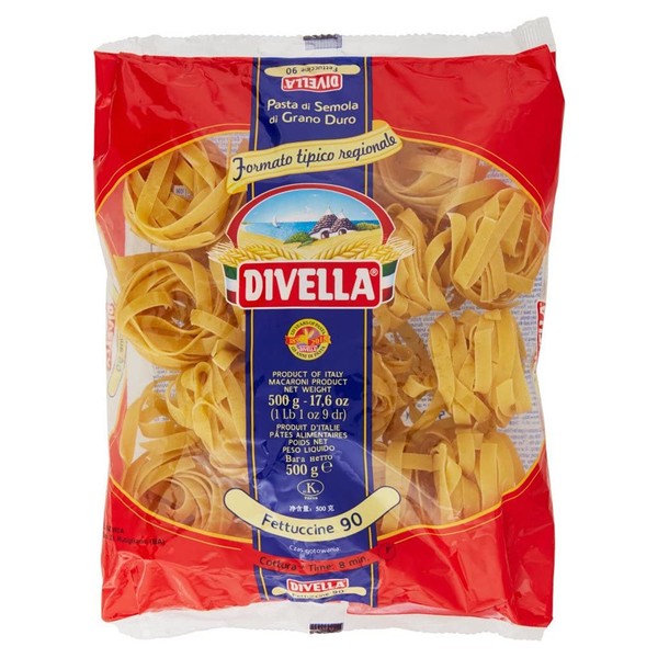 12X Divella Fettuccine N. 90 Hartweizengrieß Pasta Nudeln 500G Packung+Polpa-image