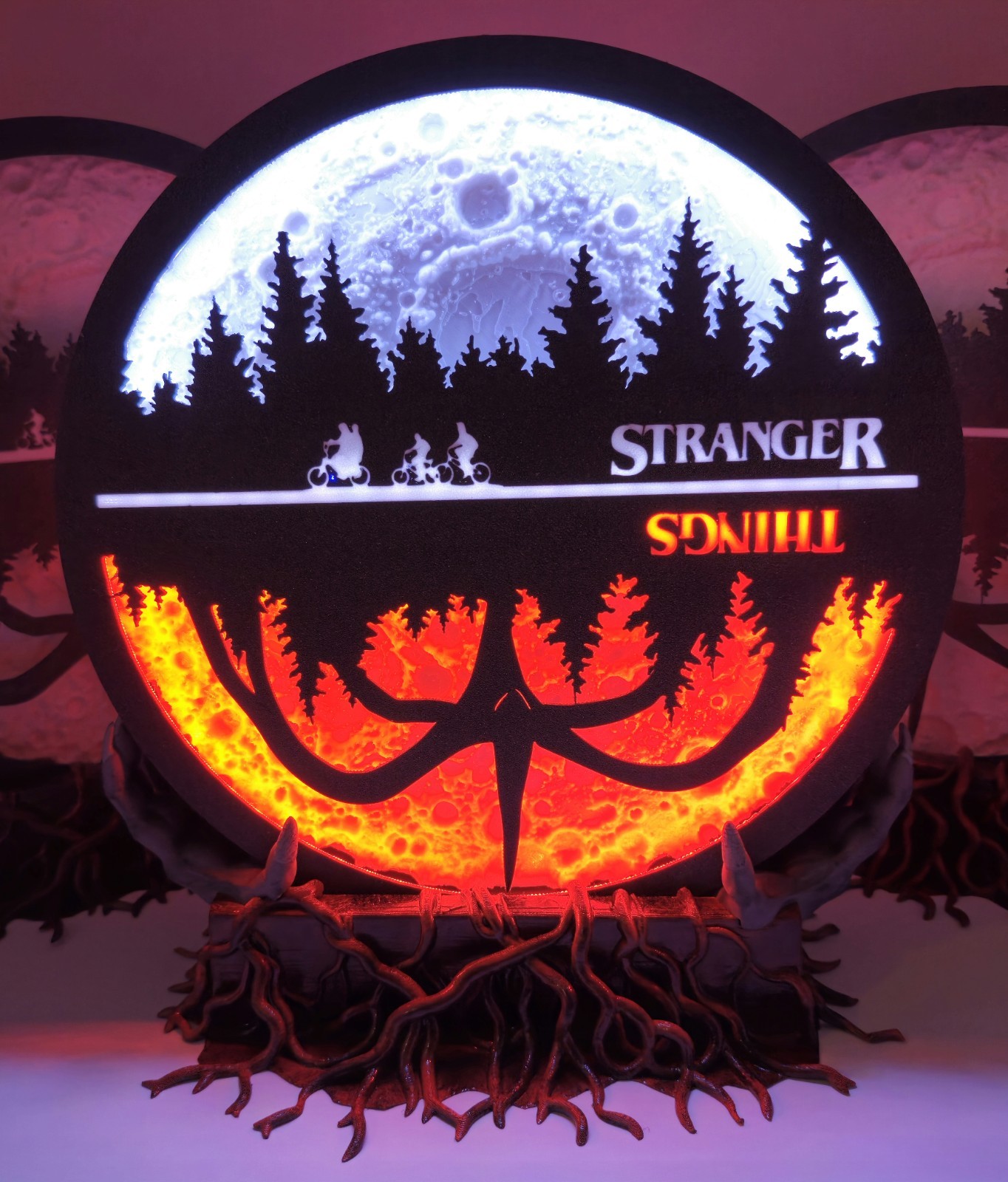 Lampe Stranger Things 3D Hawkins veilleuse decorative pour ambiance geek de salon