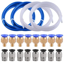 SIQUK 4 Pieces Teflon Tube PTFE Tubing(1 Meter) with 8 Pieces PC4-M6 Fittings