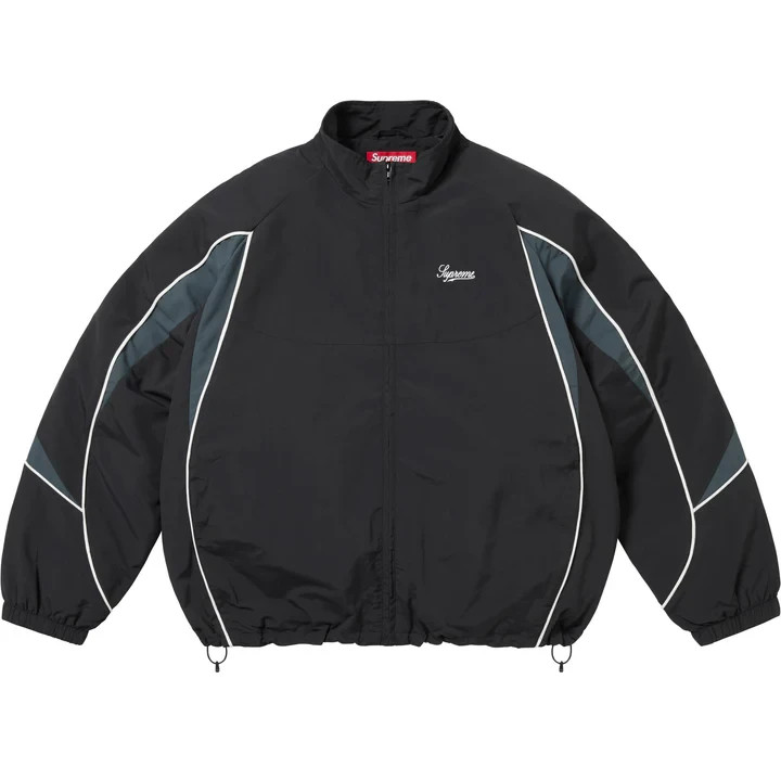 Supreme Contrast Piping Track Jacket Black | eBay