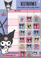 KUROMI Small Reward Chart with 42 Stickers Official Product - Hello Kitty
