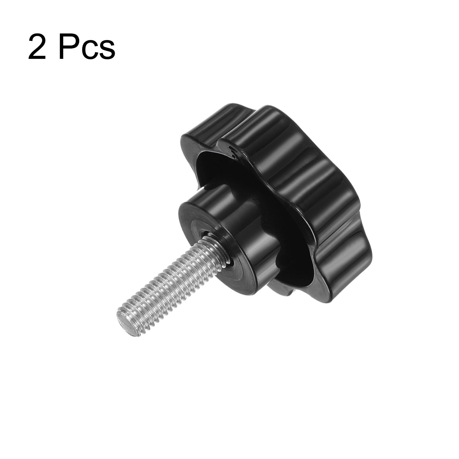 2pcs Star Knobs M8 x 25mm 304 Stainless Steel Stud 46mm 6-Star Head Thumb Screw