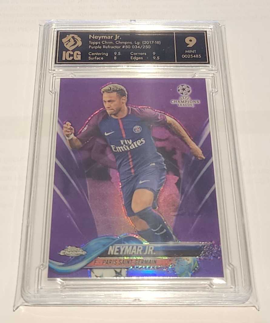 2017-18 Topps Chrome UEFA Champions League Neymar Jr Purple Refractor 034/150 
