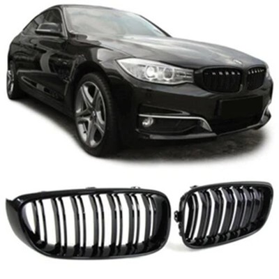 Passend für BMW 3er GT F34 ab 2013- Sport Kühlergrill Doppelsteg SCHWARZ GLANZ