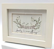 Creative Home Spirit Sea Glass Framed Family Is Everything Birds On Tree Branch