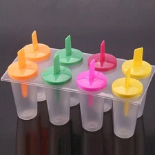 8-Cavity Ice Cream Lolly Maker Form DIY Pop Mould Frozen Popsicle Yogurt Molds