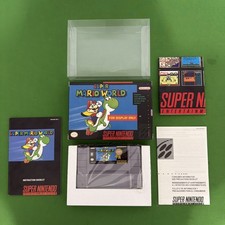 Super Mario World Display Box Authentic Original SNES  Game And inserts