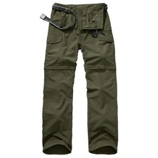 Mens Hiking Convertible Pants Quick Dry Zip Off Lightweight Cargo Fishing Wor...