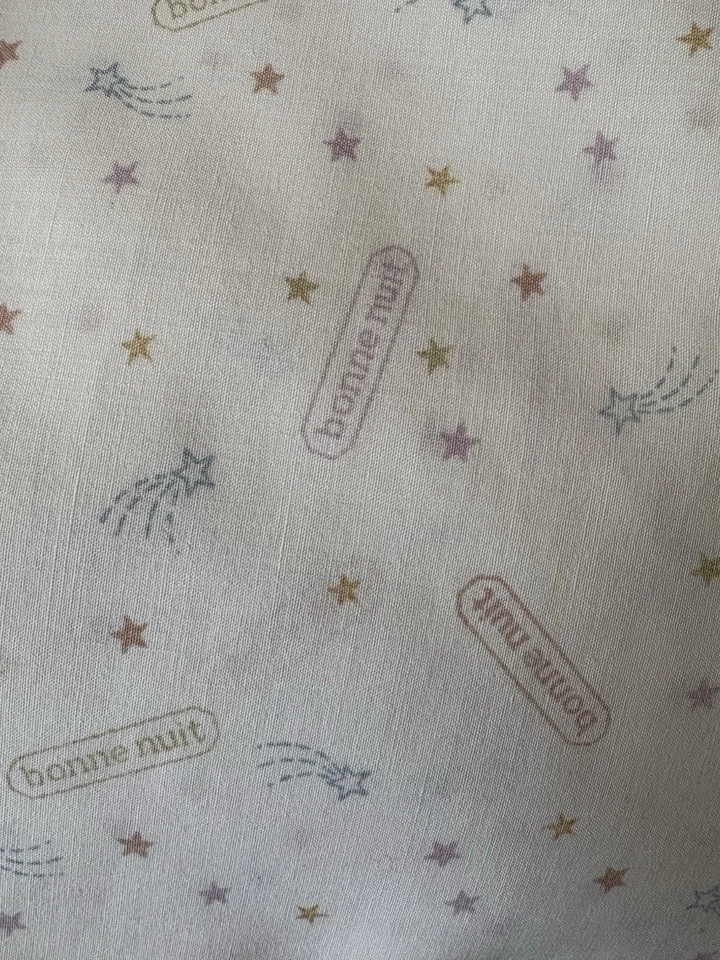 Taie de traversin vintage enfant étoiles filantes “bonne nuit” 184x40 cm - Photo 4/4