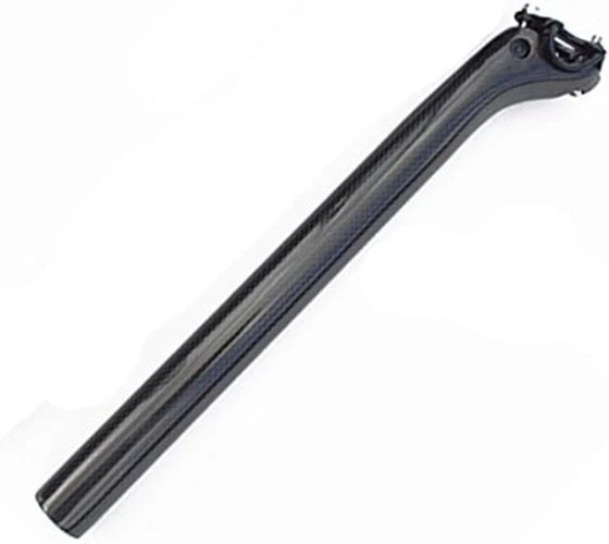 Elegante tija de sillín de fibra de carbono brillante 3K - ajustable para bicicletas de carretera o montaña Foto 3 de 4