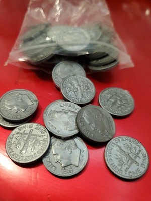 VTG Media Money Plastic Dimes Lot 40 Pieces Math Manipulative Replacement