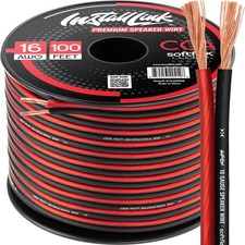 16 AWG Gauge Speaker Wire Cable Stereo, Car or Home Theater, CCA 100 Feet by ...