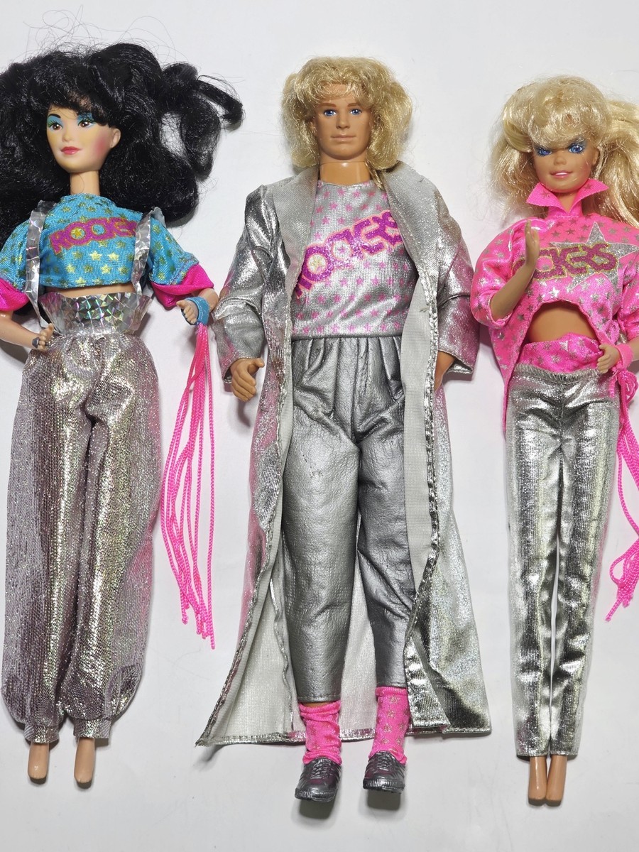 Rockers Barbie Ken & Dana Dolls Lot 80s Mattel Dancing Rockers
