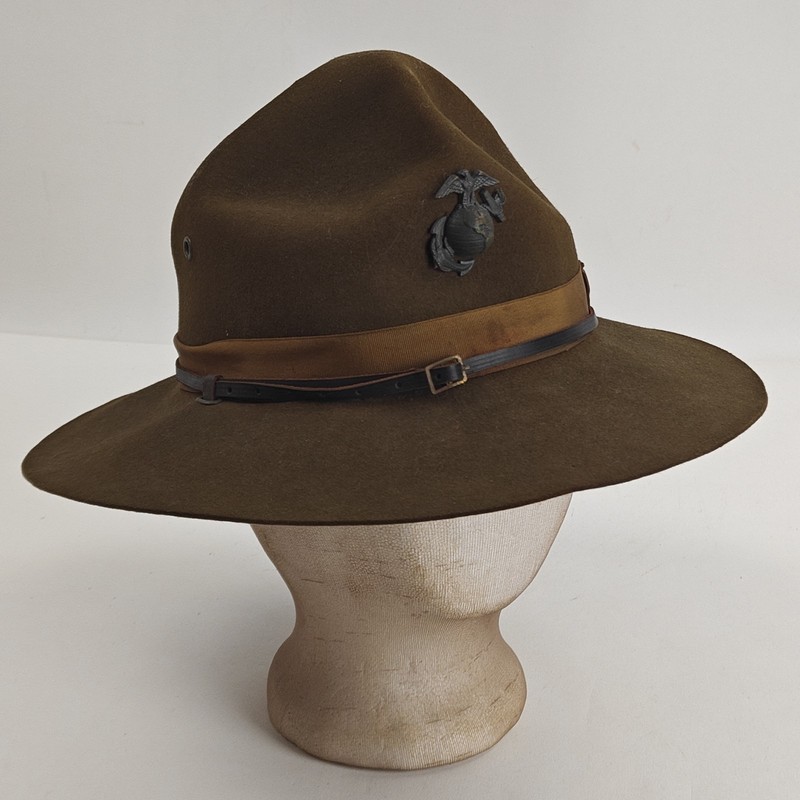 Vintage USMC MARINE CORPS CAMPAIGN DRILL SERGEANT HAT with EGA