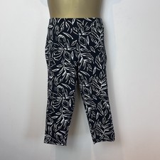 Navy Print Strech Jersey Plus Size Cropped Leggings Bonne Marche Sizes 20 -26