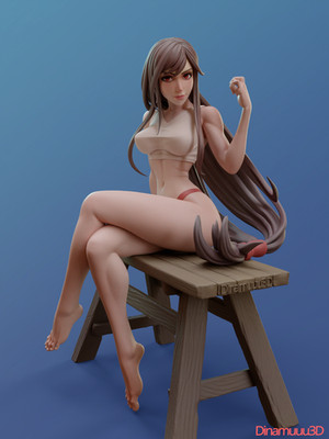 Tifa Lockheart from Final Fantasy 7 bikini Resin Statue Part Kit Unpainted Gray
