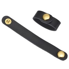 2 Pcs Leather Handbag Strap Shortener Top Handle Keeper for Handbag, Black