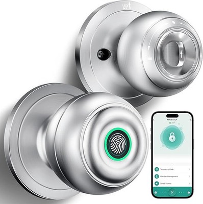 Fingerprint Door Lock, Smart Fingerprint Door Knob with Lock, Door Locks