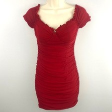 Ruched Babydoll Fitted Dress M Valentines Revenge Coquette Sexy Date Night Hoco