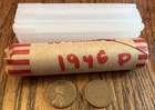 1946 P LINCOLN WHEAT PENNY ROLL - PHILADELPHIA MINT  - COIN TUBE - ESTATE FIND