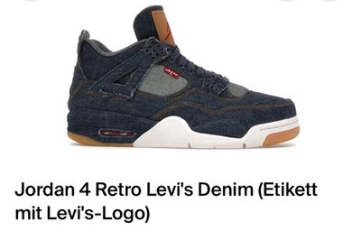 Nike Jordan 4 Retro Levi s Denim US 8 EU 41 NEU OVP Sneaker