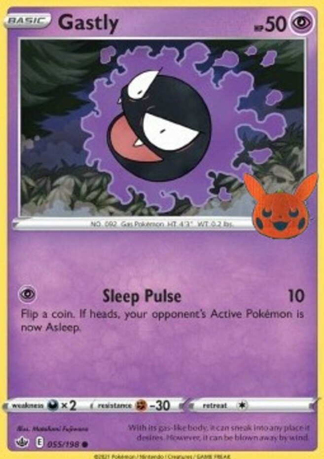 Gastly - 055/198 - Promo (Near Mint) Trick or Trade Halloween Promo -  Pokémon