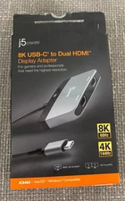 Genuine J5Create JCA465 8K USB-C to Dual HDMI Display Adapter *FREE SHIPPING*