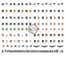 Peddinghaus 1/35 Stahlhelm German Steel Helmet Insignia WWII No.2 Decal 1679