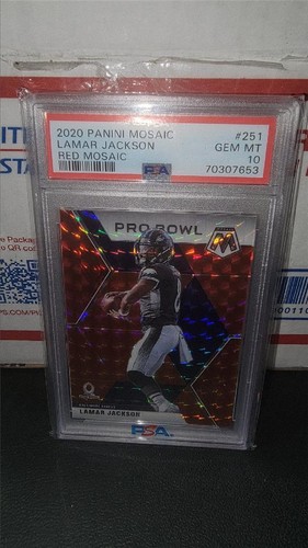 2020 Lamar Jackson Panini Mosaic Pro Bowl Red #251 PSA 10