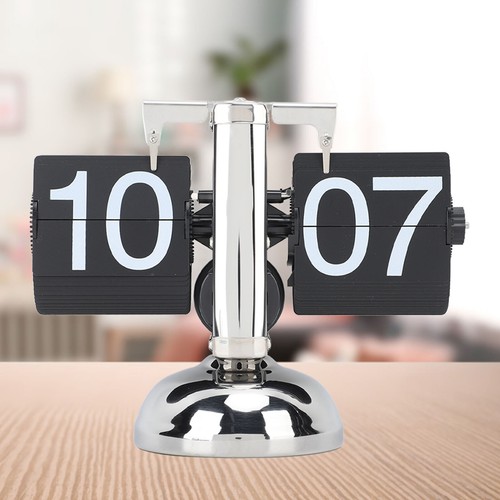 Flip Clock Large Number Battery Powered 304 Stainless Steel Tabletop Retro Flip - Picture 11 of 12
