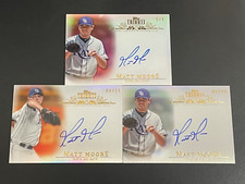 (3) 2013 Topps Tribute MATT MOORE on-card AUTO Red /5, Orange /25, Base /99
