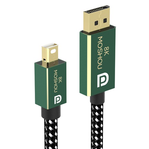 MOSHOU Mini DisplayPort to DP 2.0 Cable 4K@144Hz 8K@60Hz 77.4Gbps - Picture 6 of 10