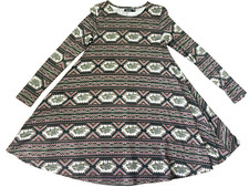 NWOT BOOHOO UK 8/10 Grey Mix Long Sleeve Flared Jumper Type Dress