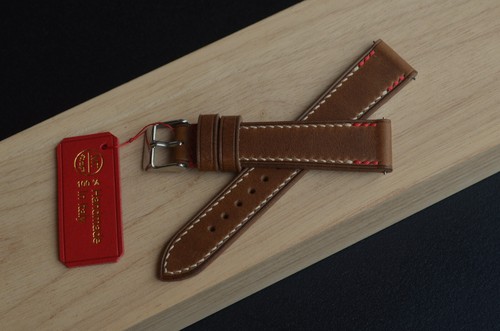 19 mm Cinturino artigianale pelle pull-up Vintage sgancio rapido 19/16 Handmade - Picture 11 of 18