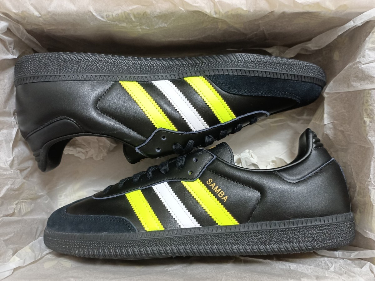ADIDAS SAMBA OG mens sneakers ID1380 core black solar yellow US 10