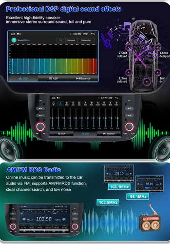 For Fiat Linea Punto EVO 2012-2015 Android Auto Car Radio Multimedia Player GPS - Picture 21 of 29