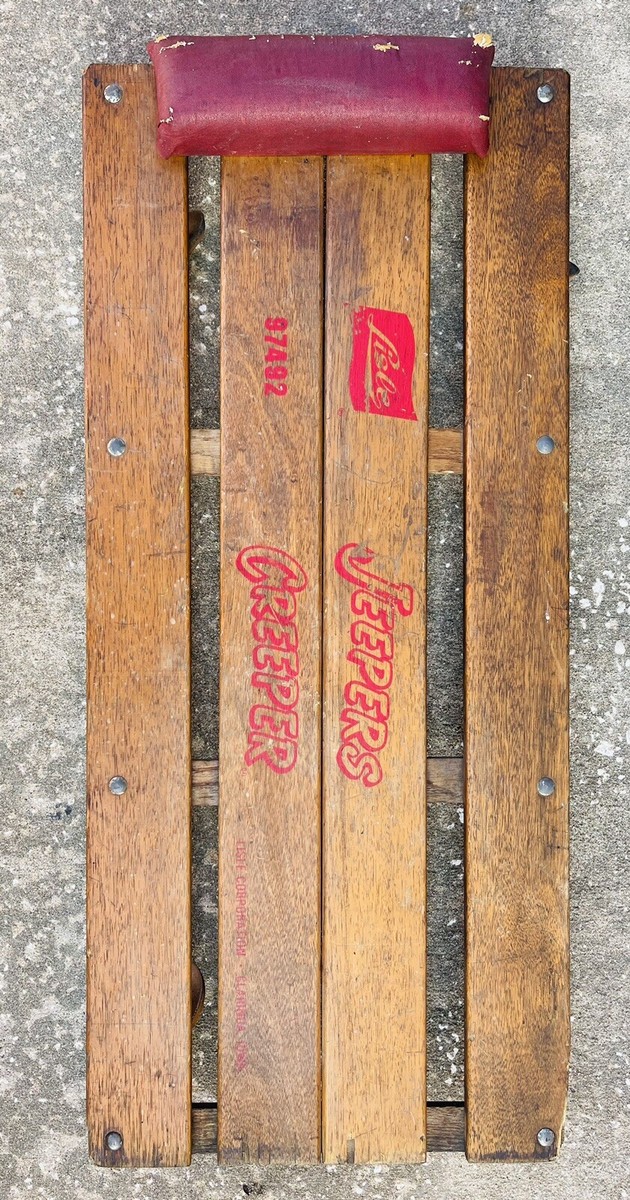 Vintage Lisle Wood Mechanics Creeper Mechanic | Padded Head Rest