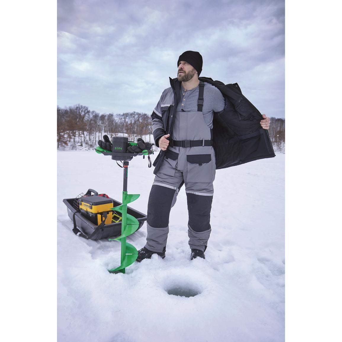 New Cold Barrier 2.0 Bibs, Ice fishing, Snow Bibs, Gray/Black Multiple