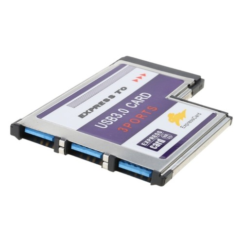 54mm for Express Card 3 Port USB 3.0 Adapter Expresscard for Laptop FL1100 Chip - Photo 3/8