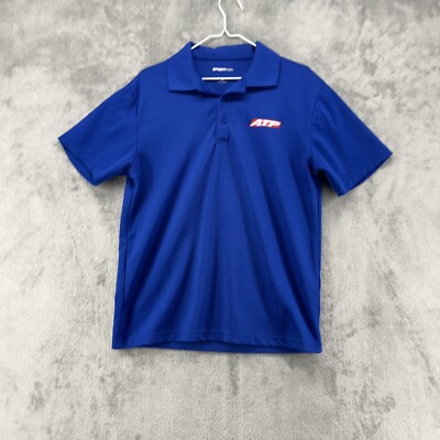 ATP Flight School Shirt Mens Medium Blue Polo Uniform Pilot Read 4242 Sport-tek
