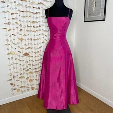 Jessica McClintock Gunne Sax Formal Dress Pink Size 9 Spaghetti Straps Glitter