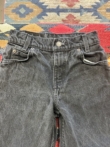 Vintage Levis 31350-4159 YOUTH Size 7 Reg Black Denim Orange Tab 100% Cotton - Picture 5 of 11